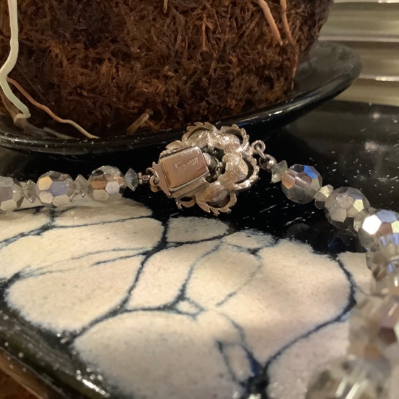 Sherman crystal necklace and clip on earrings set. - Picture 6 of 6